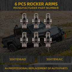 5047896AD 6 PCS Valve Rocker Arms Compatible with Chrysler Pacifica Voyager| Dodge Durango| Jeep Gladiator Wrangler Grand Cherokee| Ram ProMaster 1500,3.6L Replace# 5047896AC