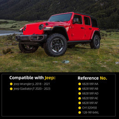 Left Driver Side Mirror Assembly Compatible with Jeep Wrangler JL 2018-2021 Gladiator JT 2020-2023 Rear View Mirror with Heated, Power Adjustable Glass Replace 68281891AE, CH1320450 (5 Pin)