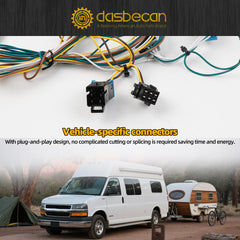 55540 Trailer Wiring Harness Compatible with 2003-2025 Chevy Express GMC Savana 2500 3500 2003-2014 Chevy Express Savana 1500 4-Pin Connector Towing Wiring Kit