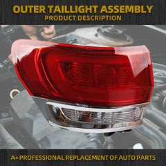 Left Driver Side Outer Tail Light Assembly Compatible with 2014-2021 Jeep Grand Cherokee Laredo/Limited/Overland/Summit Replaces 68110017AF CH2804106 Taillight Halogen Type