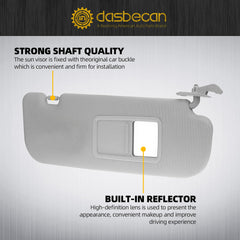 Gray Right Passenger Side Sun Visor Compatible with Hyundai Elantra 2011 2012 2013 2014 2015 Replaces# 852203X000TX