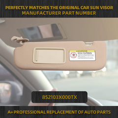 Beige Left Driver Side Sun Visor Compatible with Hyundai Elantra 2011 2012 2013 2014 2015 Replaces# 852103X000TX