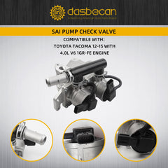 25710-31022 Secondary Air Injection Pump Check Valve Compatible with Toyota Tacoma 4.0L V6 1GR-FE 2012 2013 2014 2015, SAI Replace# 2571031021 17613-0P010 2571031020