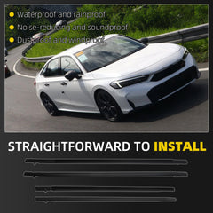 Window Seal Weatherstrip Moulding Trim Compatible with Honda Civic 2022-2025 Replaces# 72450-T20-A11 72410-T20-A11 72950-T20-A01 72910-T20-A01