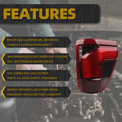 Right Passenger Side Halogen Tail Light Assembly W/Blind Spot (Module Not Included) Compatible with 2024 2025 Ford F150 XL XLT STX Replace RL3Z-13404-B RL34-13B504-BB