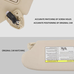 Beige Pair Sun Visor Compatible with Nissan Altima 2013-2018 with Mirror and Vanity Light Without Sunroof Replaces# 96401-3TA2A