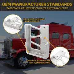 13-04286 Hinge Hood Upper Pivot Bracket Kit Compatible with Peterbilt 357 377 378 379 Accessories, Replace#1304286L 1304286R