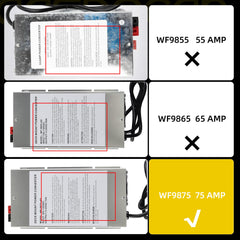 WF-9875 75 Amp RV Power Converter Compatible with 9800 Series RV Converter 75 amp for Camper RV Trailer Replace WF-9875 WF-9875-MBA WF-9875-AD-MBA WF-9875AN
