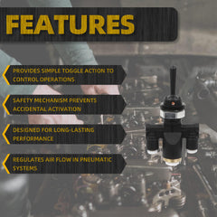 818-0007-000 Air Window Toggle Valve Switch 1/4 Compatible with Peterbilt 379 Kenworth Valve Toggle Replace #8180007000