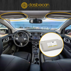 Left Driver Side Sun Visor with Light Compatible with Nissan Sentra 2013 2014 2015 2016 2017 2018 2019 Replaces# 96401-3SG8A | Sun Protection Shade | Makeup Mirror | Vanity Light | Gray