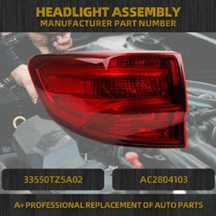 LED Tail light Compatible with 2014-2020 Acura MDX Taillight Rear Lamp Left Driver Side Replace# 33550TZ5A02 AC2804103