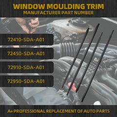 4pcs Car WeatherStrip Window Molding Trim Seal Belt Compatible with Toyota Corolla CE/LE/S/XRS 2003-2008 Replaces# 7573002180 7574002180 7571002200 7572002200