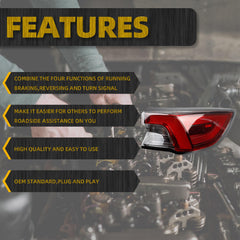 Tail Light Assembly LED Compatible With 2020 2021 2022 Ford Escape Taillight Rear Lamp Right Passenger Side LJ6Z-13404-E