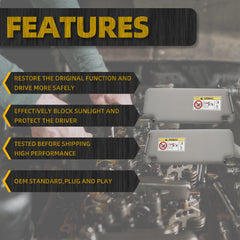 Gray Pair Sun Visor Compatible with 2010-2023 Lexus GX460 2009-2023 Toyota Land Cruiser Prado KDJ155 /KDJ150 Replace# 74320-0G030-B0