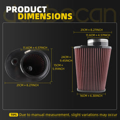 Air Filter Compatible with Chrysler 300 Dodge Challenger Charger 2011-2023 V8 5.7L/6.4L Air Filter OEM Replace 68198995AA 68256672AA 68322213AA