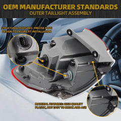 Right Passenger Side Outer Tail Light Assembly Compatible with 2014-2021 Jeep Grand Cherokee Laredo/Limited/Overland/Summit Replaces 668142942AH CH2805108 Taillight Halogen Type