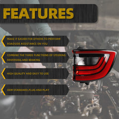 Tail Light Assembly Rear Lamp LED Type Compatible with 2014-2023 Dodge Durango Right Passenger Side 68155948AC 68272126AA