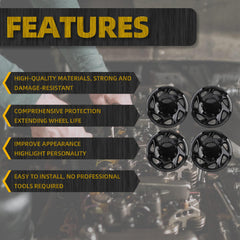 Hubcaps Compatible with Ford E150 E250 E350 Econoline Van 1998-2023 16 inch Black Wheel Cover Replaces# F8UZ-1130-AA F7UZ-1130-AA F8UA-1130-AA F7UA-1130-AA