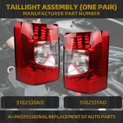 Tail Light Assembly Rear Lamp LED Type Compatible with 2011-2016 Chrysler Town & Country Left & Right Side 5182531AD 5182530AD