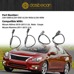 4Pcs Upstream and Downstream Oxygen O2 Sensor Compatible with Nissan Altima Coupe 2010-2013 Maxima 2011-2013 3.5L Replaces 234-4380 234-4381 234-9036 234-9096