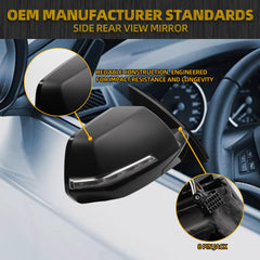 Side Rear View Mirror Compatible with 2020-2021 Chevy/Chevrolet Traverse Power Heated Turn Signal With Panoramic Camera Mirror Replace Passenger Right Side #85535697 (8pin)