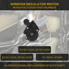 Power Window Lift Motor Compatible with Toyota Corolla 2003-2008 Camry 2002-2006 Highlander 2001-2007 Scion xA xB 2004-2006 Front Left or Rear Right Replaces 85720-12300 85720-32160 2Pins