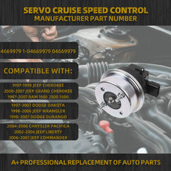 Servo Cruise Speed Control Compatible with Jeep Cherokee Wrangler Liberty Commander 1997-2007 RAM 1500 2500 3500 Dodge Dakota Durango OE# 4669979 1-04669979 04669979