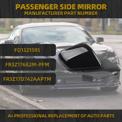 Right Passenger Side Mirrror Assembly Compatible with Ford Mustang 2015-2020 with Spotter Glass Replaces FO1321595 FR3Z17682M-PFM FR3Z17D742AAPTM Black 3Pins