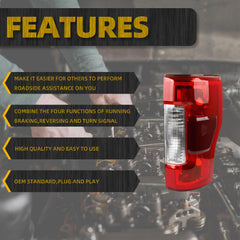 Halogen Right Passenger Side Tail Light Assembly Compatible with 2017 2018 2019 Ford F250 F350 F450 Super Duty Taillight Rear Lamp Replace KC3Z13404C Blind Spot Module Can be Installed