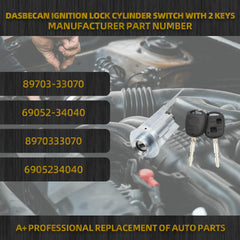 Ignition Switch Lock Cylinder Assembly with 2 Keys Compatible with Lexus Toyota 4runner Avalon Fj Cruiser Land Cruiser Sequoia Solara Tundra 2001-2009,Replace# 89703-33070 69052-34040