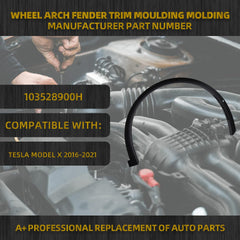 Wheel Arch Fender Trim Moulding Molding Compatible With Tesla Model X 2016-2021 Right Passenger Side Fender Flares Replaces# 103528900H