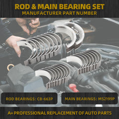 Engine Rod Connecting Bearing Set Compatible with 1997-2013 GM Chevy LS 4.8L 5.3L 5.7L 6.0L 6.2L V8 Engine Replace MS2199P CB-663P