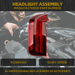 Left Driver Side Halogen Tail light Compatible With 2020-2022 Kia Telluride S/LX Taillight Assembly Replace# KI2804160 92401-S9000