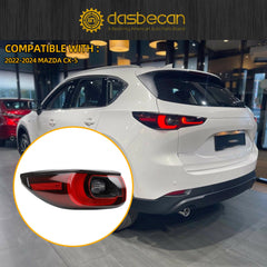 Left Driver Side Tail Light Compatible with 2022-2024 Mazda CX-5 Taillight (LED Halogen) Rear Lamp Replace KPF151160