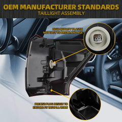 Left Led Tail Light Assembly Compatible with 2022-2024 Ford Expedition Limited/Platinum Rear Lamp Taillight Driver Side Black Trim Replace#NL1B-13B505-CD NL1Z13405B