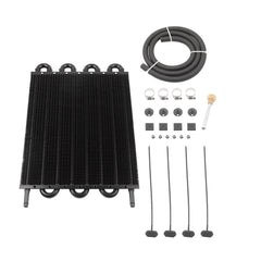 Transmission Oil Cooler Ultra-Cool Tube and Fin Transmission Cooler 5/16" Aluminium Transmission Oil Cooler Kit Aluminium Black Compatible with Chevrolet Ford Dodge Ram Black 8 Pass
