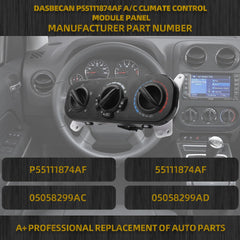 P55111874AF HVAC Climate Control Module AC Heater Panel Compatible with Jeep Compass Patriot Dodge Caliber 2007 2008 2009
