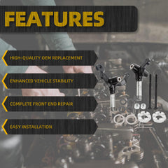 Golf Cart Spindle Front End Repair Kit Left Driver & Right Passenger Side Compatible with EZGO TXT 2001.6-UP Electric and Gas Models Replace 70673-G02 70942-G02