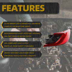 Right Passenger Side LED Outer Tail Light Assembly Compatible With 2025-2026 Toyota Camry XLE XSE Rear Tail Lamp Replacement Replace 81550-AQ020