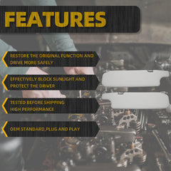 Pair Driver and Passenger Side Sun Visor W Mirror Compatible with 70 Series Land Cruiser Replaces# 74320-60300-A0 74310-90K11-08