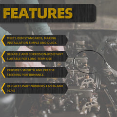 5' Steering Cable Compatible With Johnson Evinrude Electric Trolling Motor Replace 432936 397451