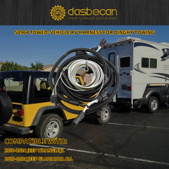 58964 Towed-Vehicle RV Wiring Harness Kit Compatible with 2018-2024 Jeep Wrangle JL, 2020-2024 Jeep Gladiator All Dinghy Towing Front Wiring Harness for Flat Tow with 4-Pin Flat Trailer