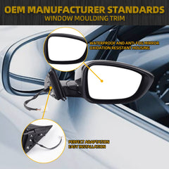 Right Passenger Side Door Mirror Compatible with Honda Accord LX Sport 1.5T 2018-2022 Power | Non-Heated | Paint to Match Repalces# HO1321328 76208-TVA-A02 (3Pins-Black)