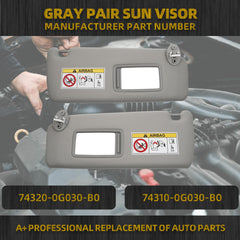 Gray Pair Sun Visor Compatible with 2010-2023 Lexus GX460 2009-2023 Toyota Land Cruiser Prado KDJ155 /KDJ150 Replace# 74320-0G030-B0