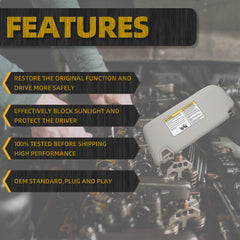 Right Passenger Side Sun Visor Compatible with Nissan Altima 2019-2024 Sunvisor Replacement(Gray)