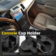 Dark Woodgrain Center Console Cup Holder Storage Replacement Compatible with Chevy GMC Yukon Sierra Chevrolet Tahoe Suburban Silverado Cadillac Escalade 2007-2014 Replaces# 2316463