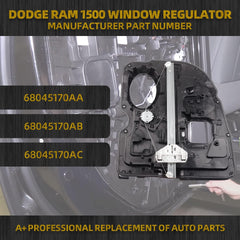 Rear Right Passenger Side Power Window Regulator with Motor Assembly Compatible with Dodge Ram 1500 Pickup 2009-2020 Replaces# 68045170AA 68045170AB 68045170AC