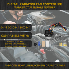 Digital Thermatic Fan Switch Kit Digital Electric Thermatic Dual Electric Fan Switch Kit (Adjustable Temperature Range 104ºF-230ºF) Replace# 0444 DC-0444 DC0444