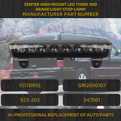 LED 3rd High Mount Brake Light Black Carge Light Compatible with 2000-2006 Chevrolet Suburban 1500/2500 Tahoe GMC Yukon 1500/2500 Replaces# 15170955 923-203 GM2890107