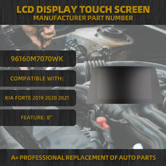 8’’ Touch Screen LCD Center Display Touch Screen Compatible with 2019 2020 2021 Kia Forte 1.6L 2.0L Navigation Radio OE# Replace 96160M7070WK